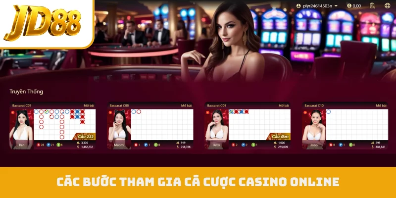 Các bước tham gia cá cược casino online