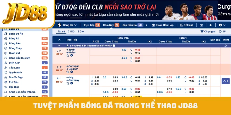Tuyệt phẩm bóng đá trong thể thao JD88